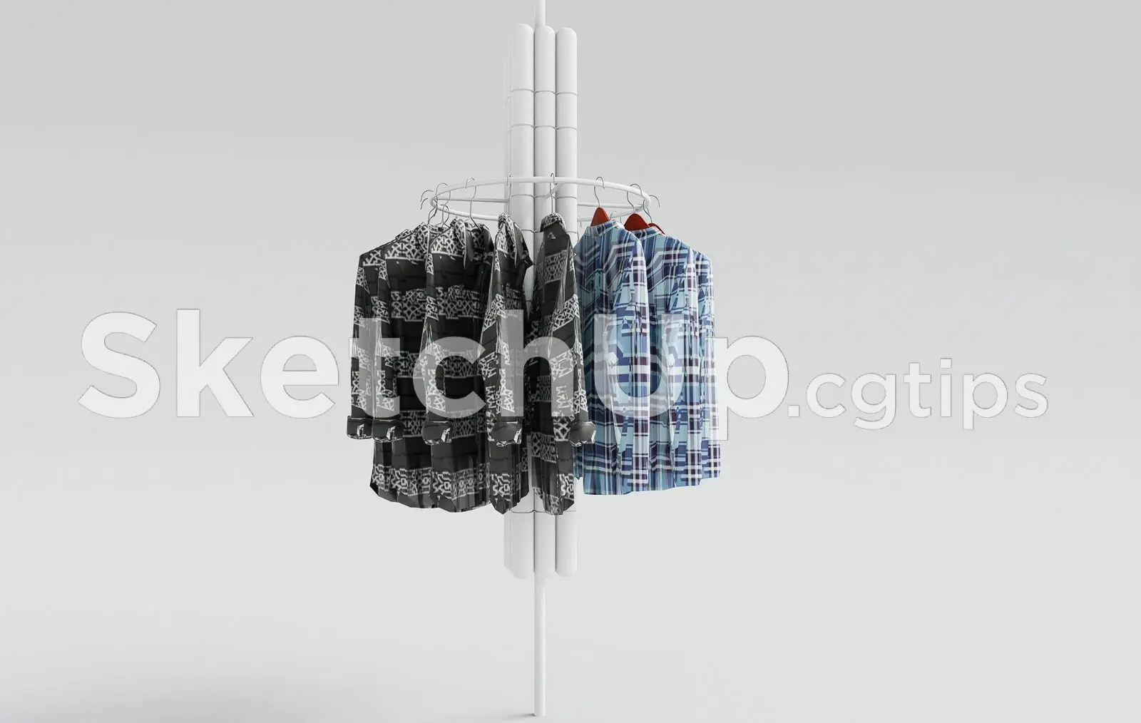 Fashion Store Clothing Rack with Shirts – SketchUp 3D Design