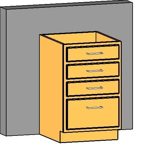 Base Cabinet 4 Drawer with Panel