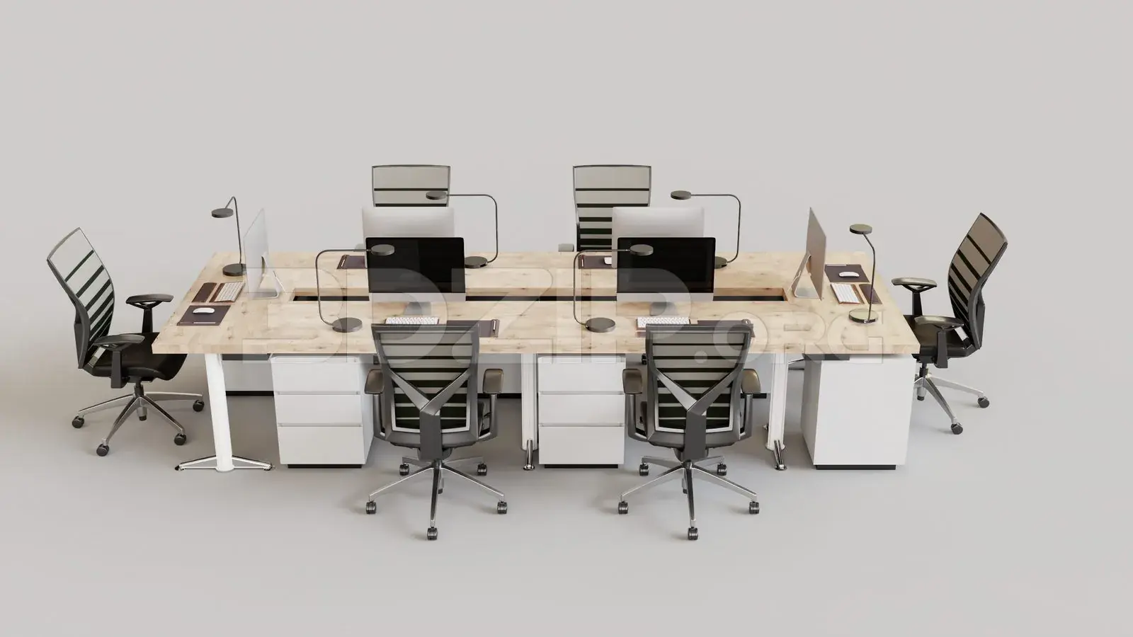 Office desk and chairs