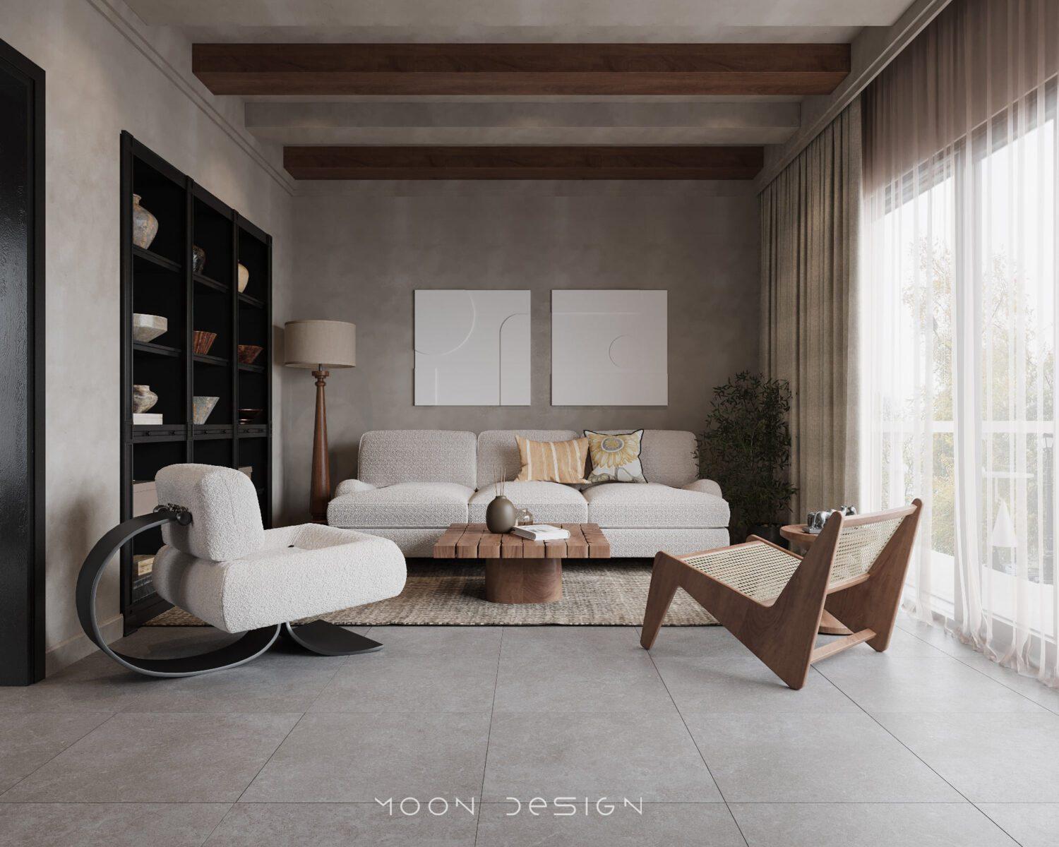 Interior Living Room – Kitchen