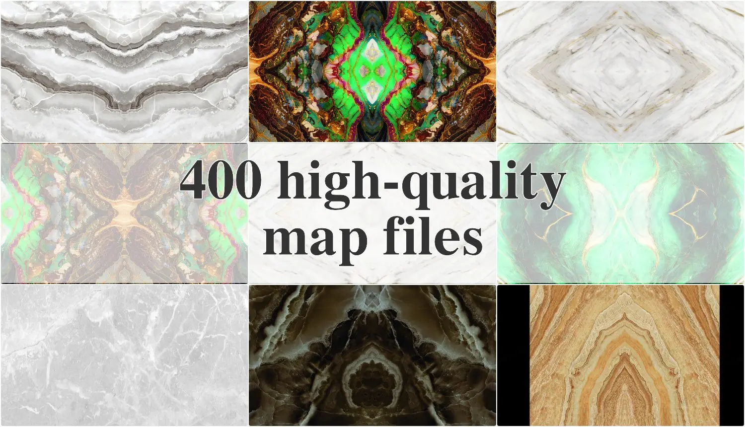 Symmetrical Marble Vein Map Textures