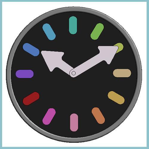 Karlsson Pictogram Rainbow Black Clock