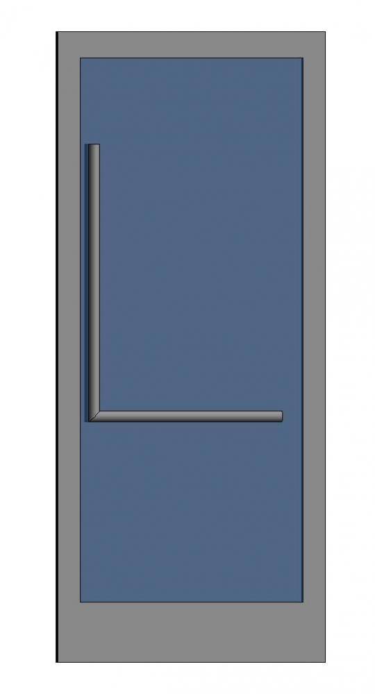 Storefront hosted single door w pull