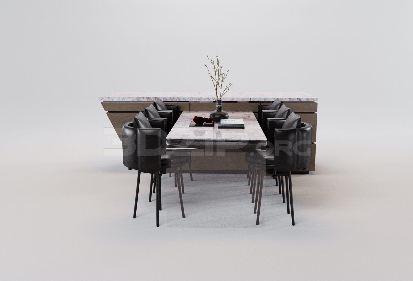 Dining Table And Chair — preview 1 (3dzip)
