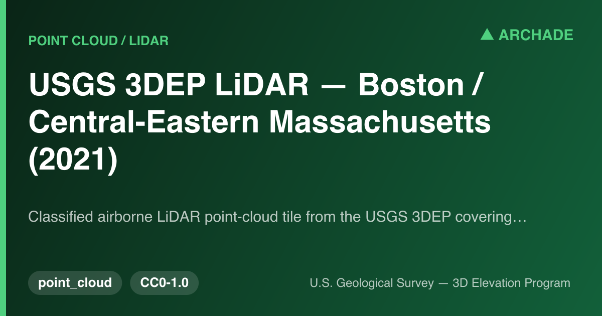 USGS 3DEP LiDAR — Boston / Central-Eastern Massachusetts (2021)