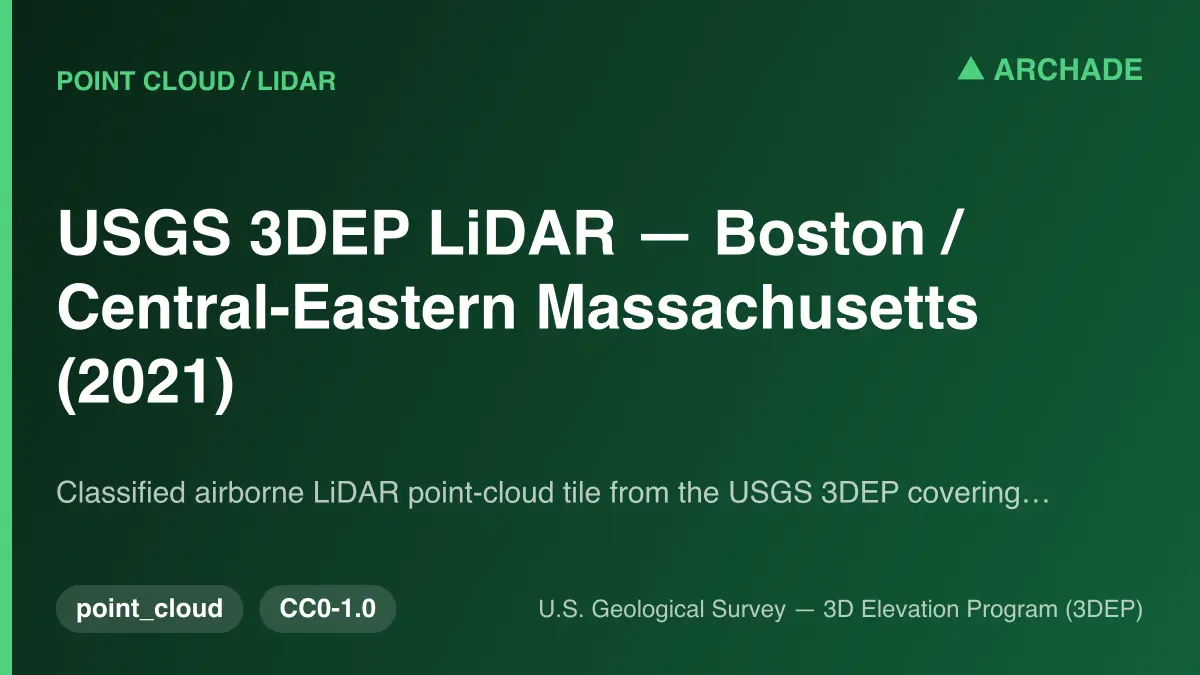 USGS 3DEP LiDAR — Boston / Central-Eastern Massachusetts (2021)