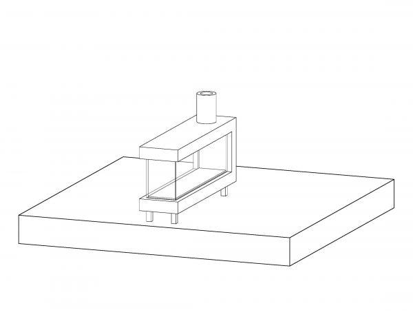 3-Sided Peninsula Fireplace - Freestanding