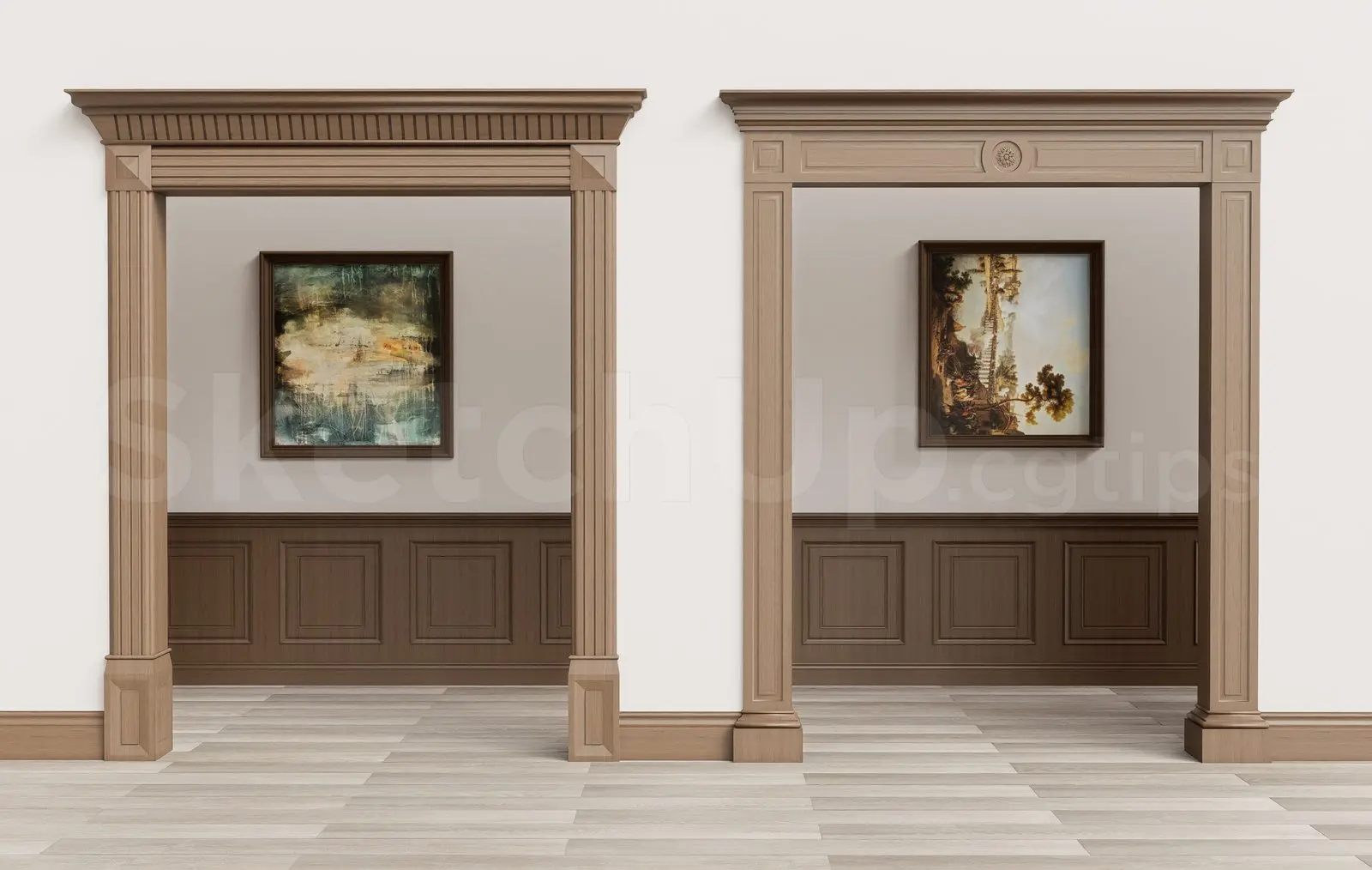 Classic Wooden Arched Doorway — preview 1 (cgtips)