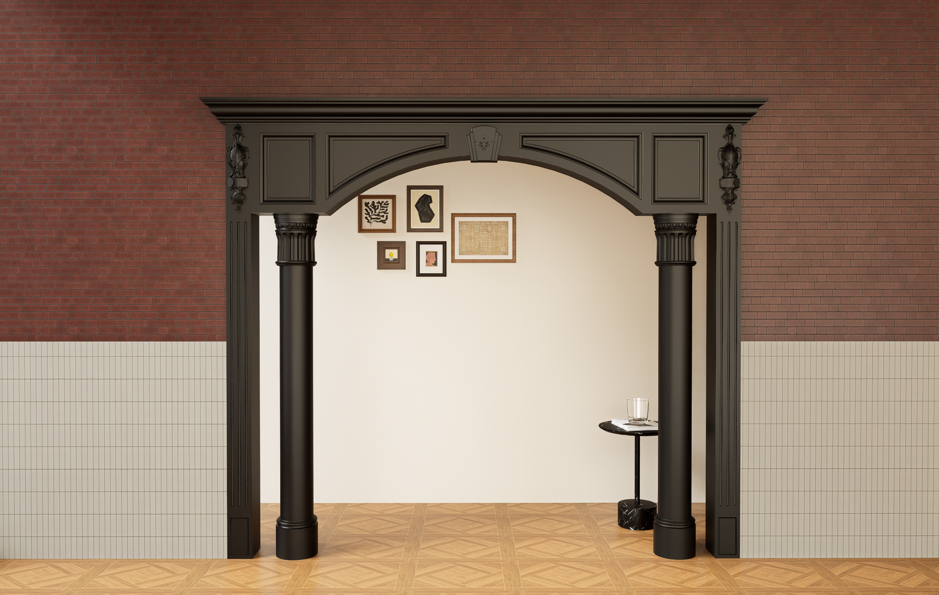 Classic Wooden Arched Doorway