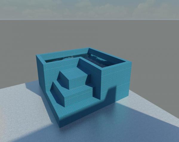 Corner Spa with Stairs