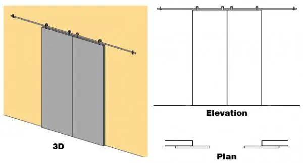 Sliding Barn Style Double Door