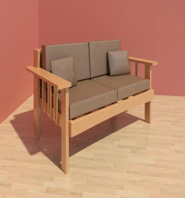 Mission Loveseat — preview 1, by Sean Murphy (RevitCity, CC0)
