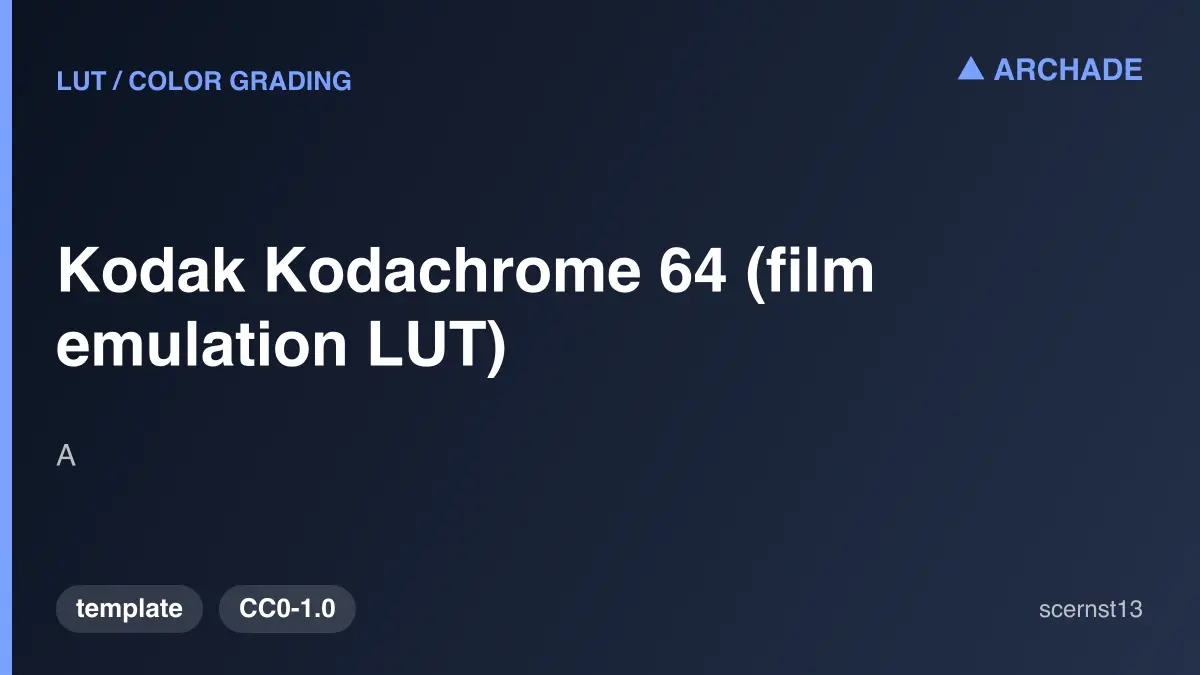 Kodak Kodachrome 64 (film emulation LUT)