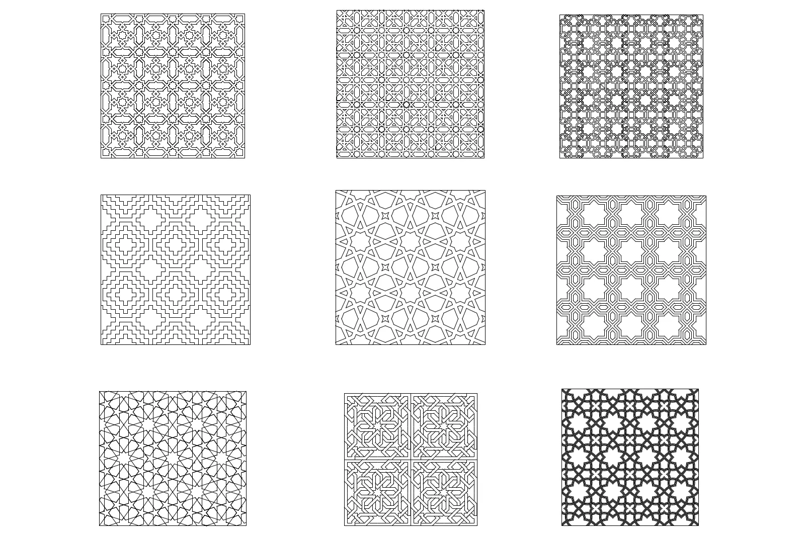 Islamic decorative patterns — CAD drawing preview