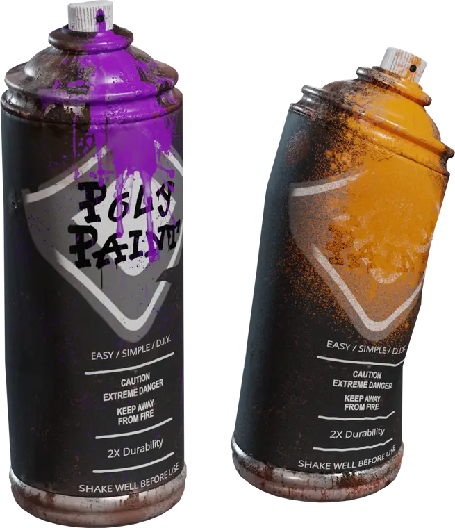 Spray Paint Bottles 2 — preview 1, by Riley Queen (Poly Haven, CC0)