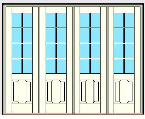 Kolbe Ultra Series Outswing Entrance Door 4-Wide 2-Panel Oak Sill Units