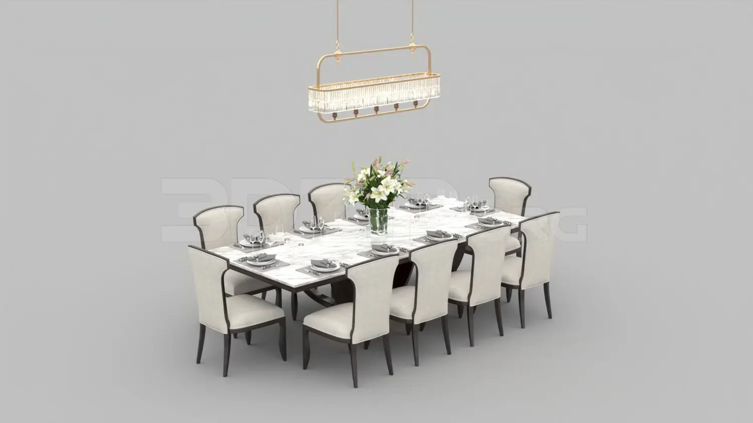 Dining Table And Chair — preview 1, by Kts Kien (3dzip, CC0)