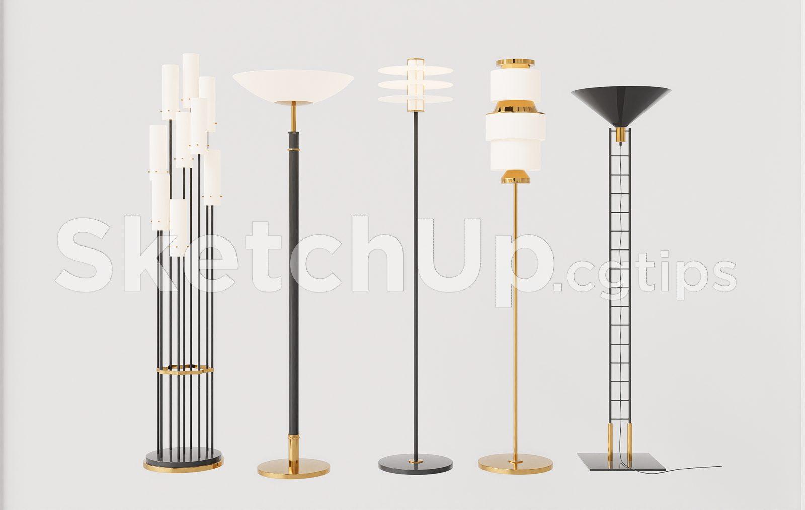 Floor Lamp Model for SketchUp – Interior Design Ready