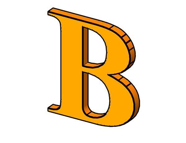 B -Times New Roman 3D Lettering