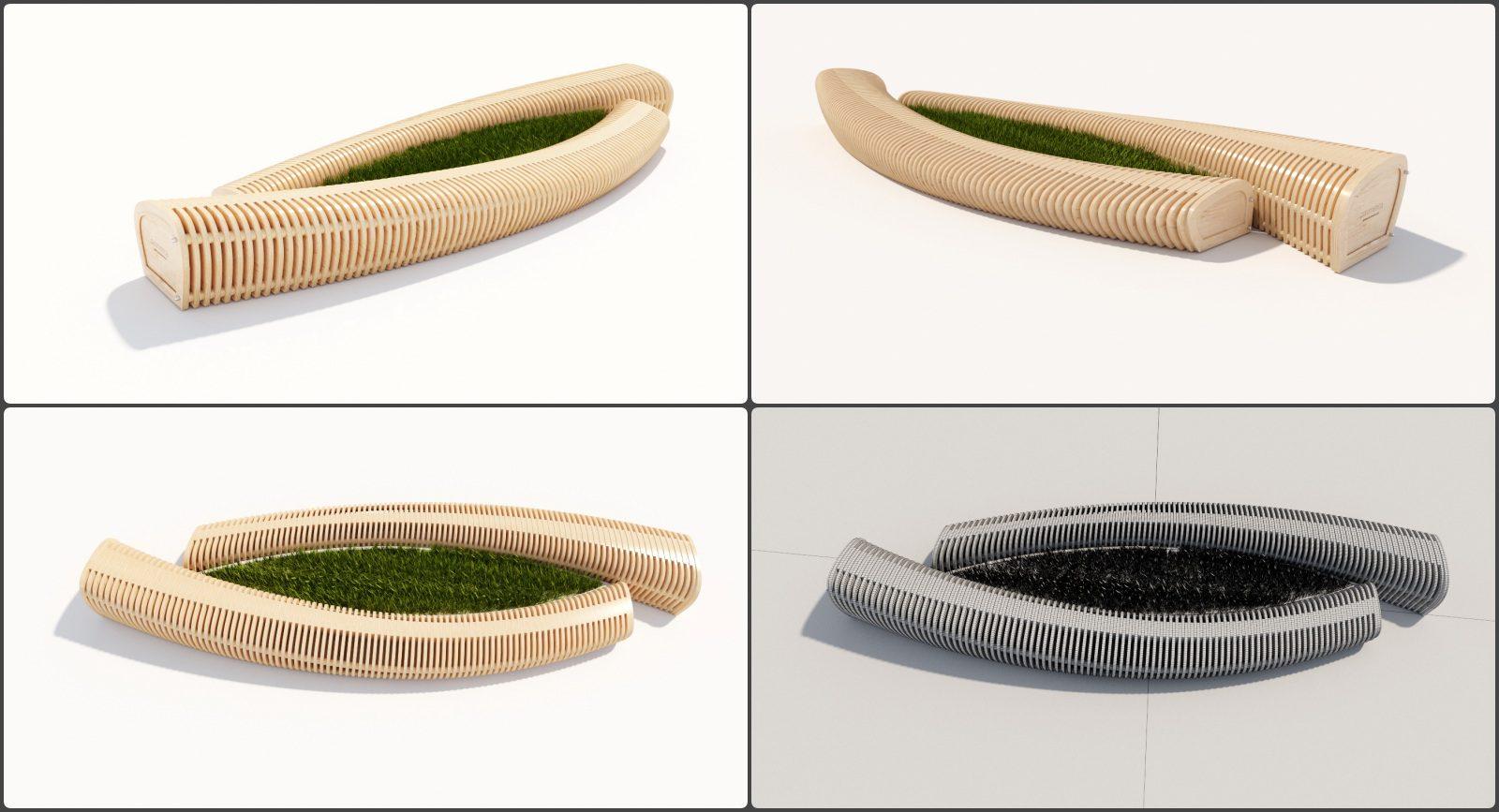 Parametrica Bench GI-8 — preview 1, by Satikov Design (3dzip)