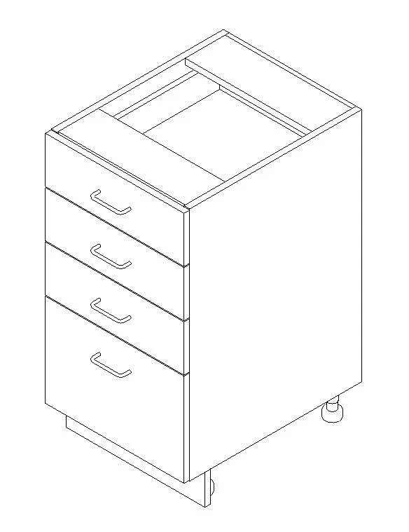 AWI 254 - Base Cabinet - 4 Drawer