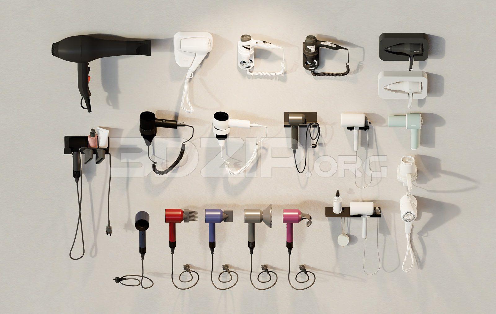 Various Types Of Hair Dryer — preview 1 (3dzip)