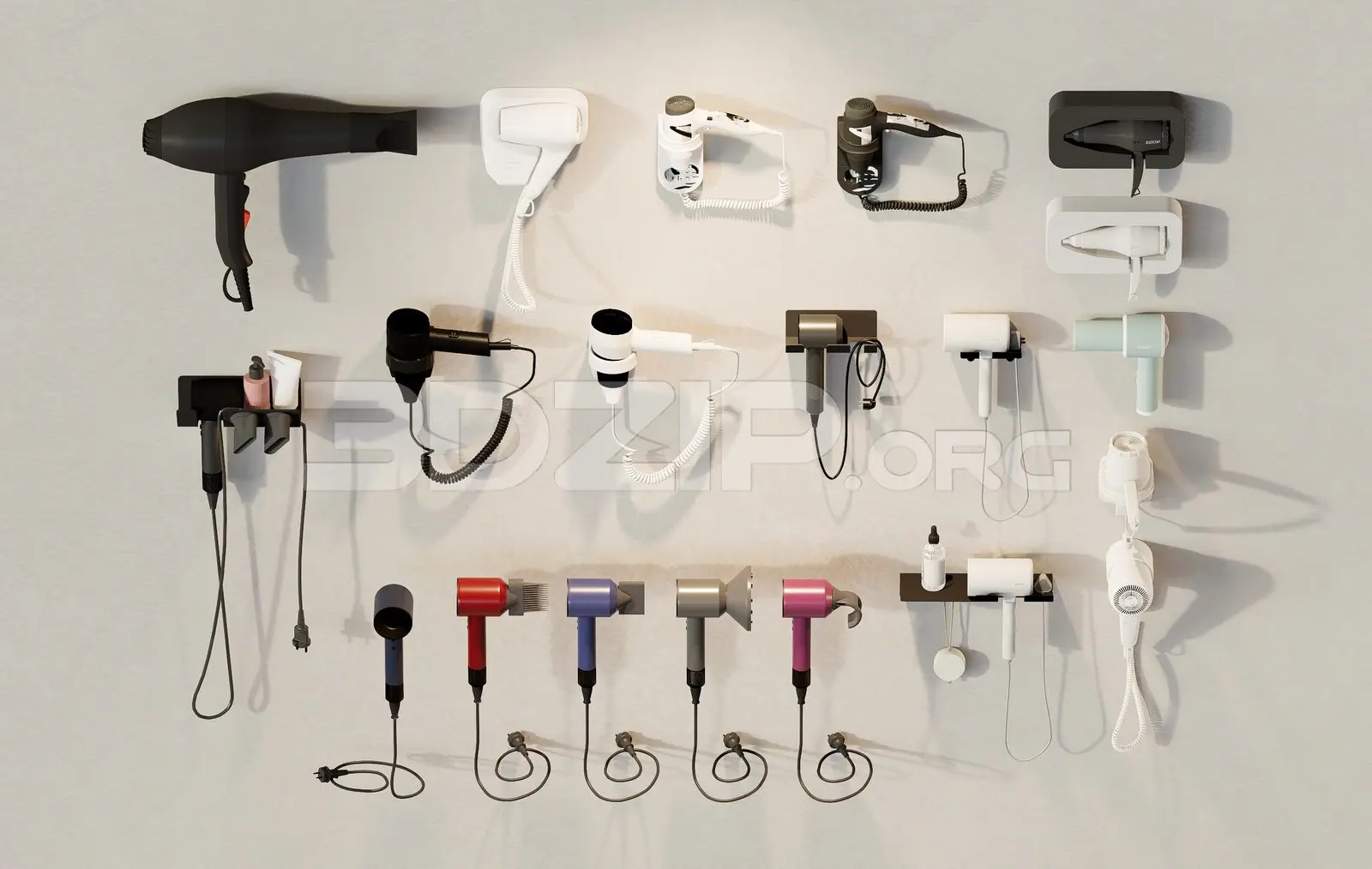Various Types Of Hair Dryer — preview 1 (3dzip)