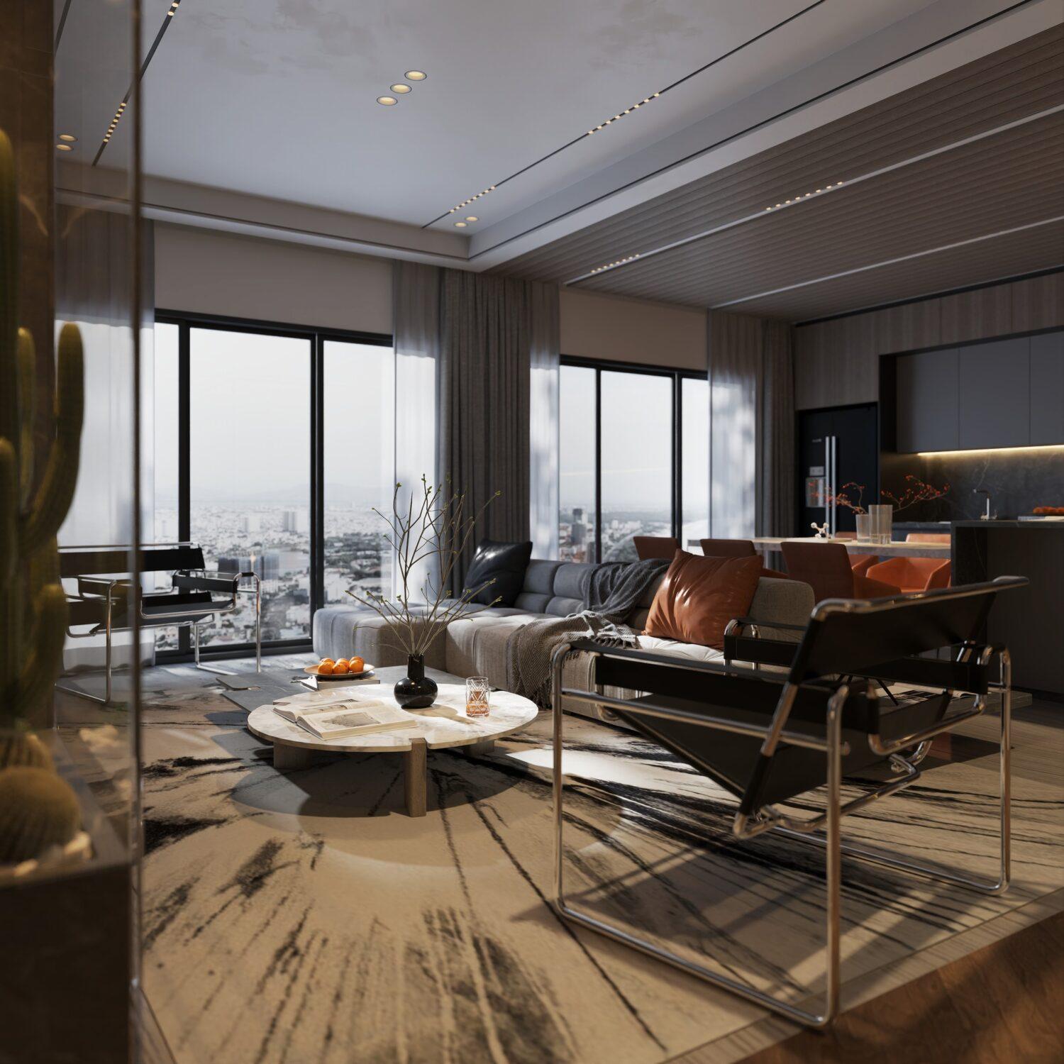 Living Room – Kitchen Interior