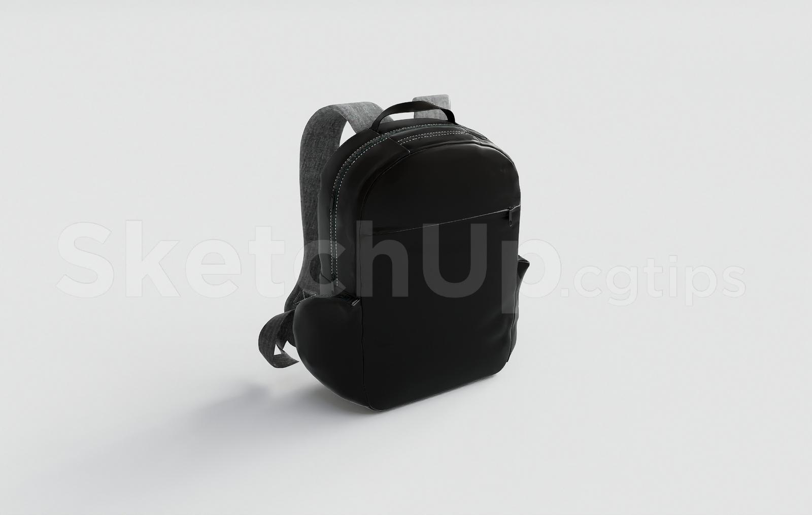 Modern Black Leather Backpack