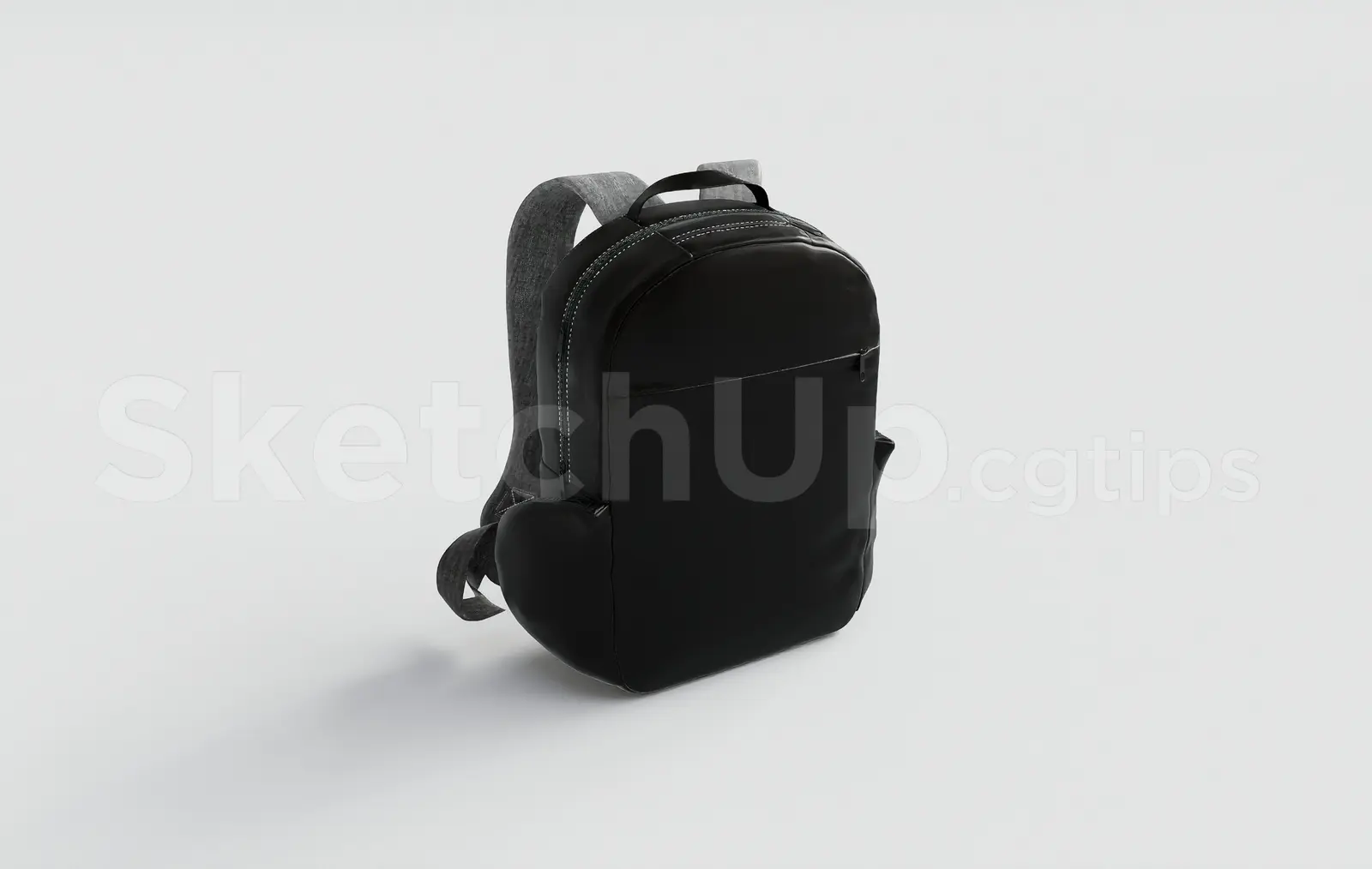 Modern Black Leather Backpack