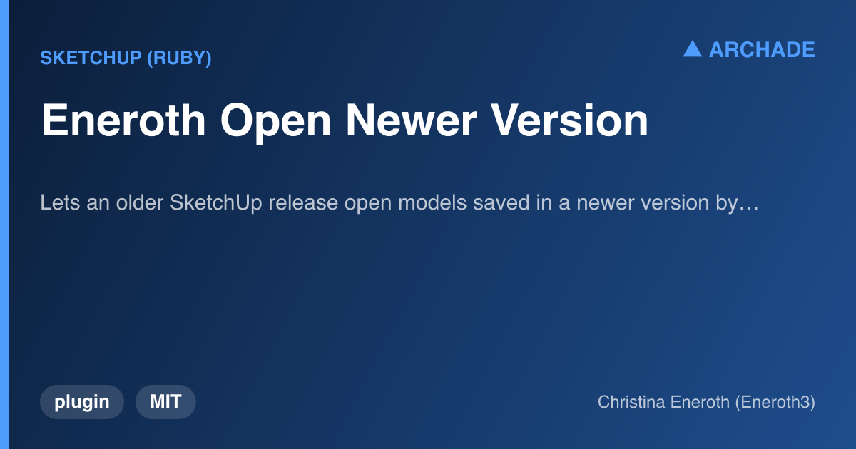 Eneroth Open Newer Version