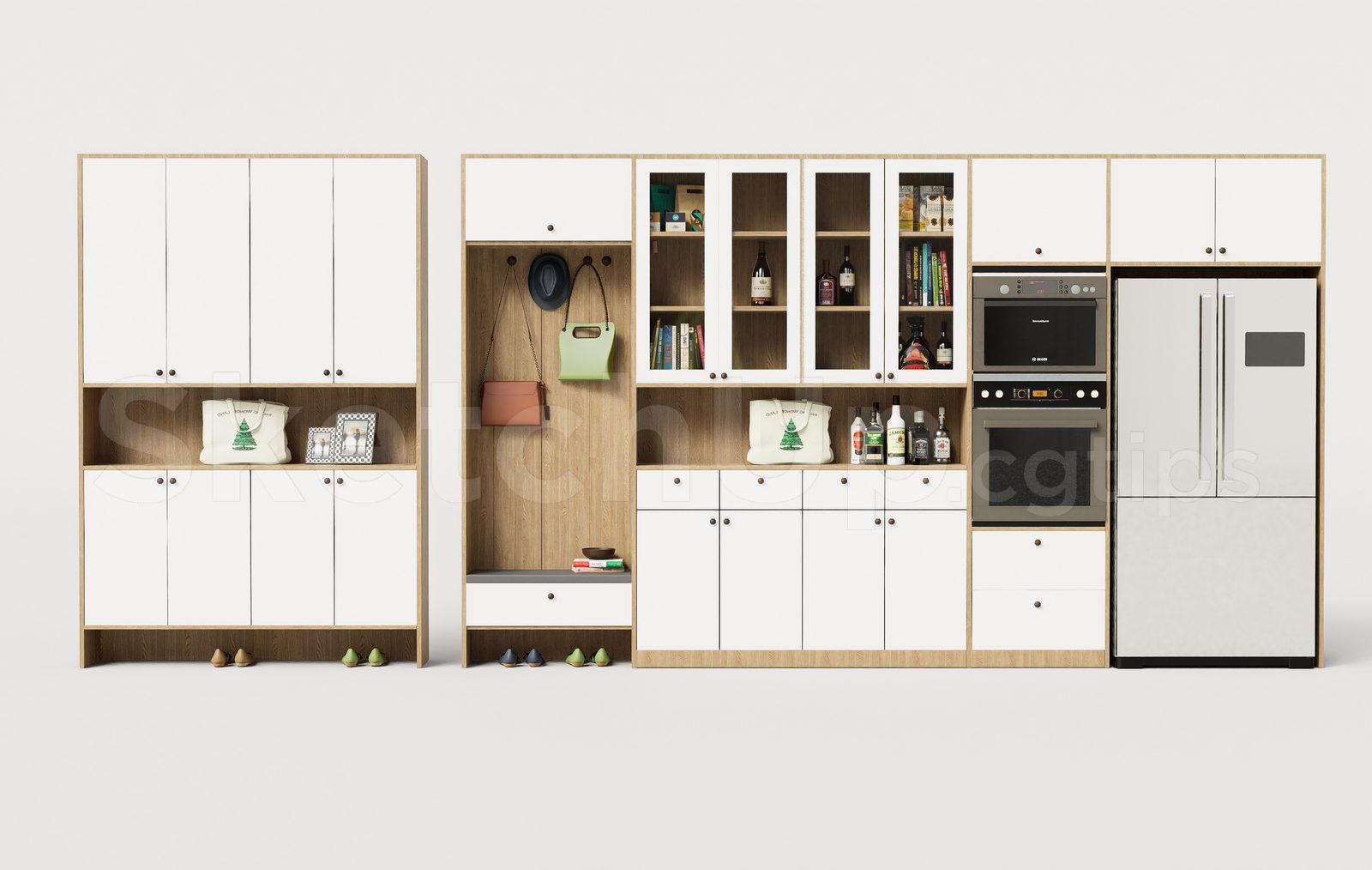 Modern Shoe Cabinet SketchUp 3D Model