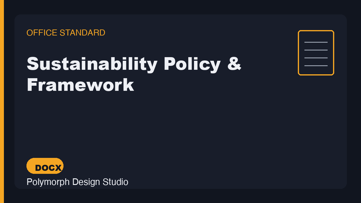 Sustainability Policy & Framework
