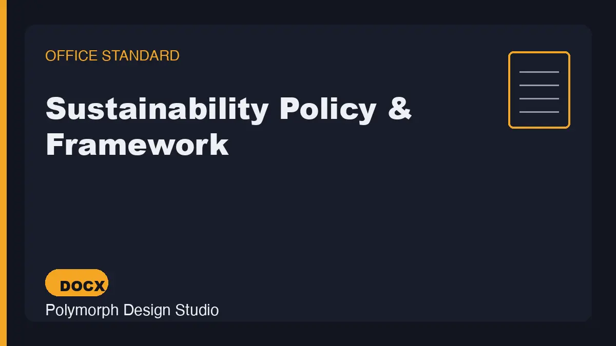 Sustainability Policy & Framework