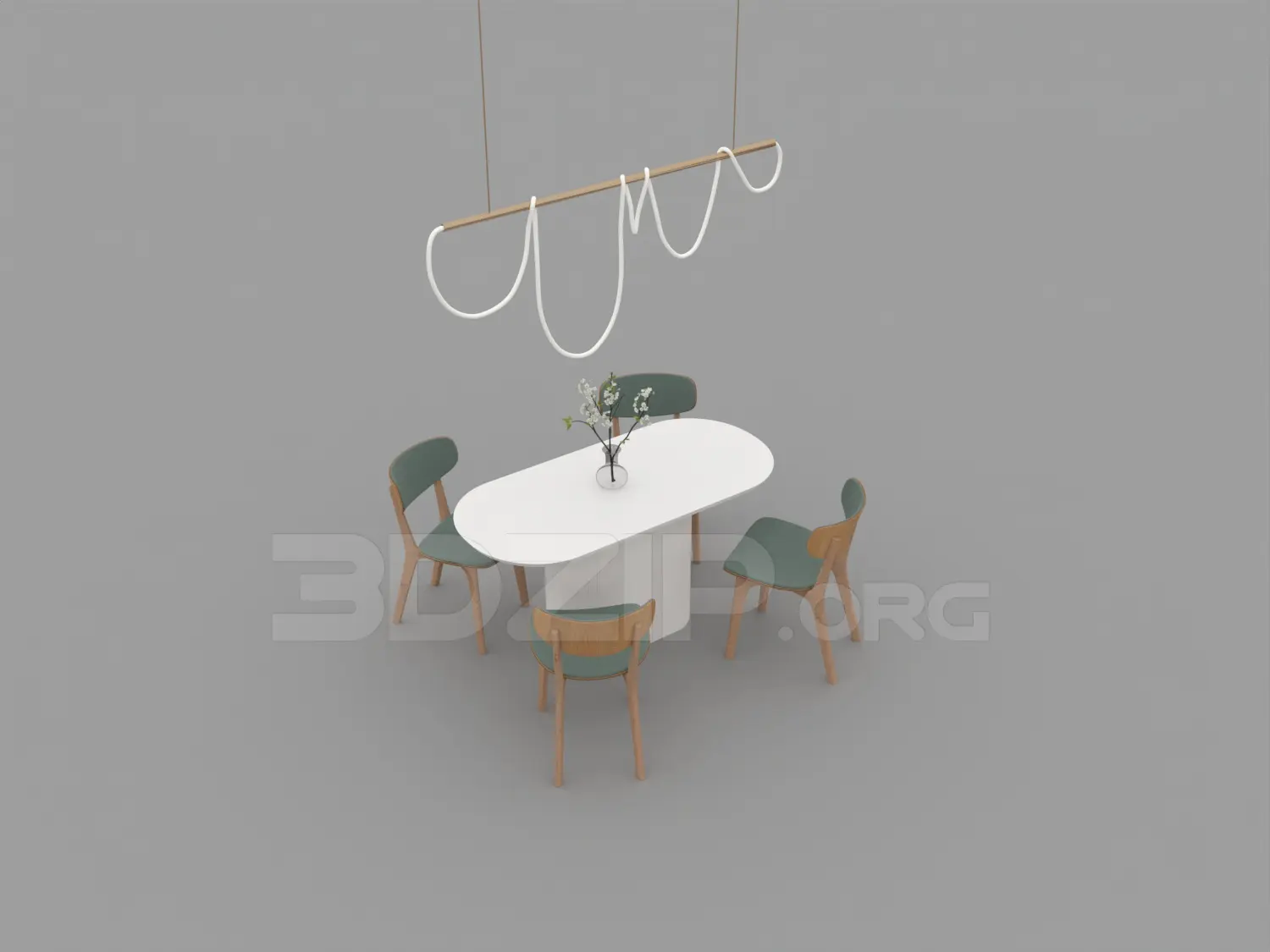 Dining Table And Chair — preview 1 (3dzip)