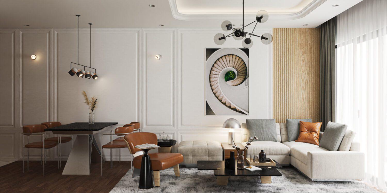 Interior Living Room -Kitchen