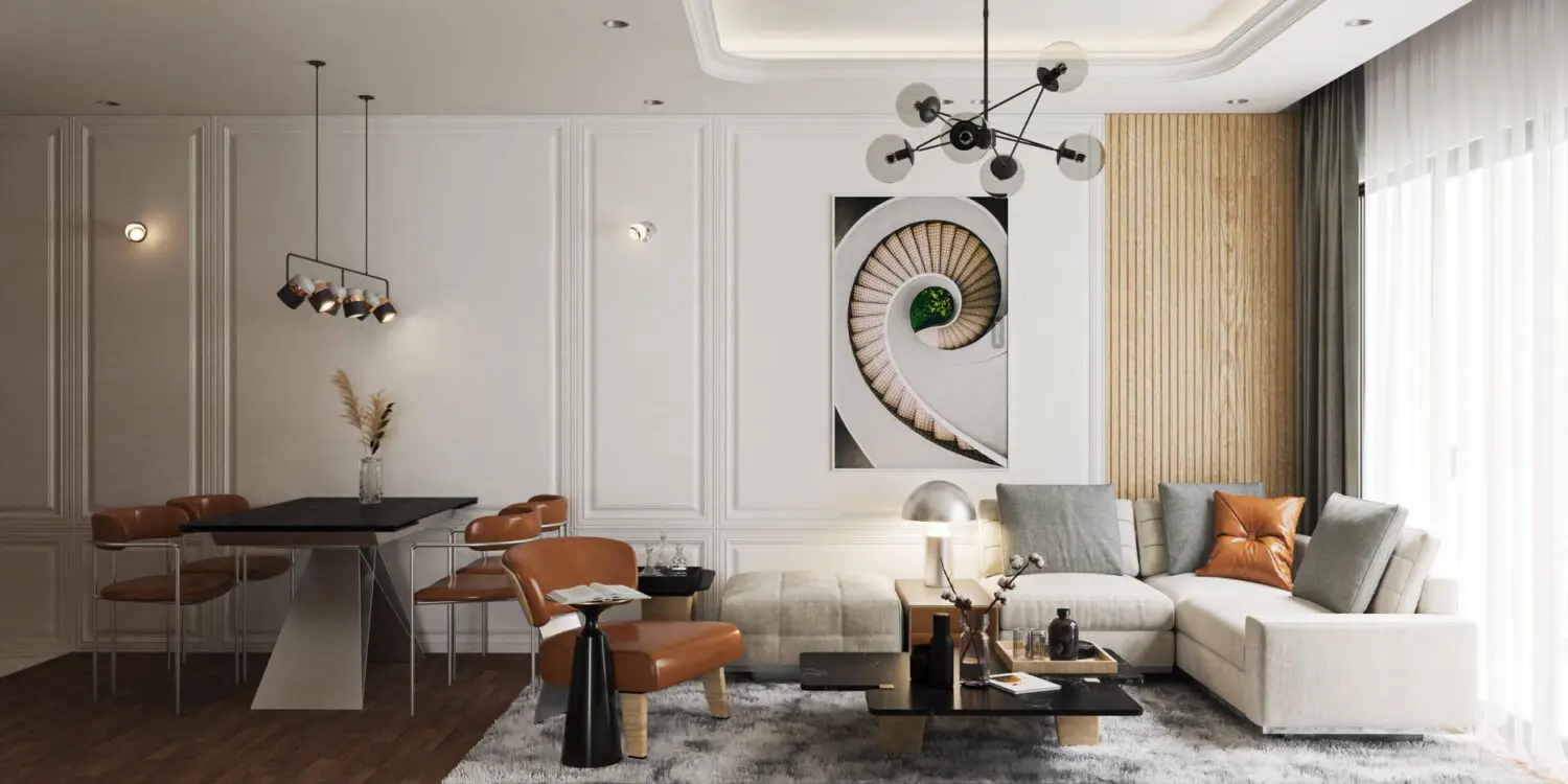 Interior Living Room -Kitchen