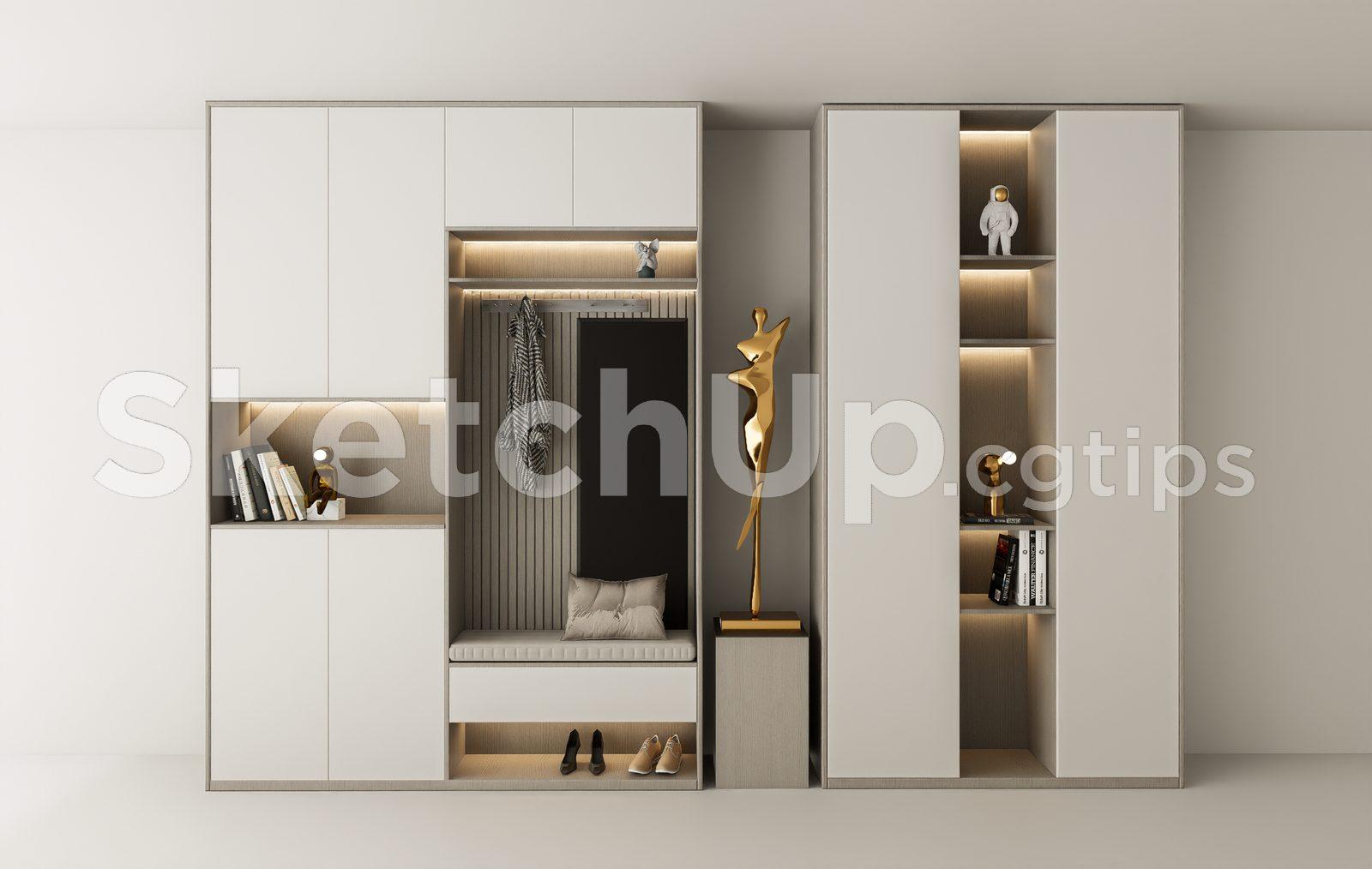 Modern Shoe Cabinet SketchUp 3D Model