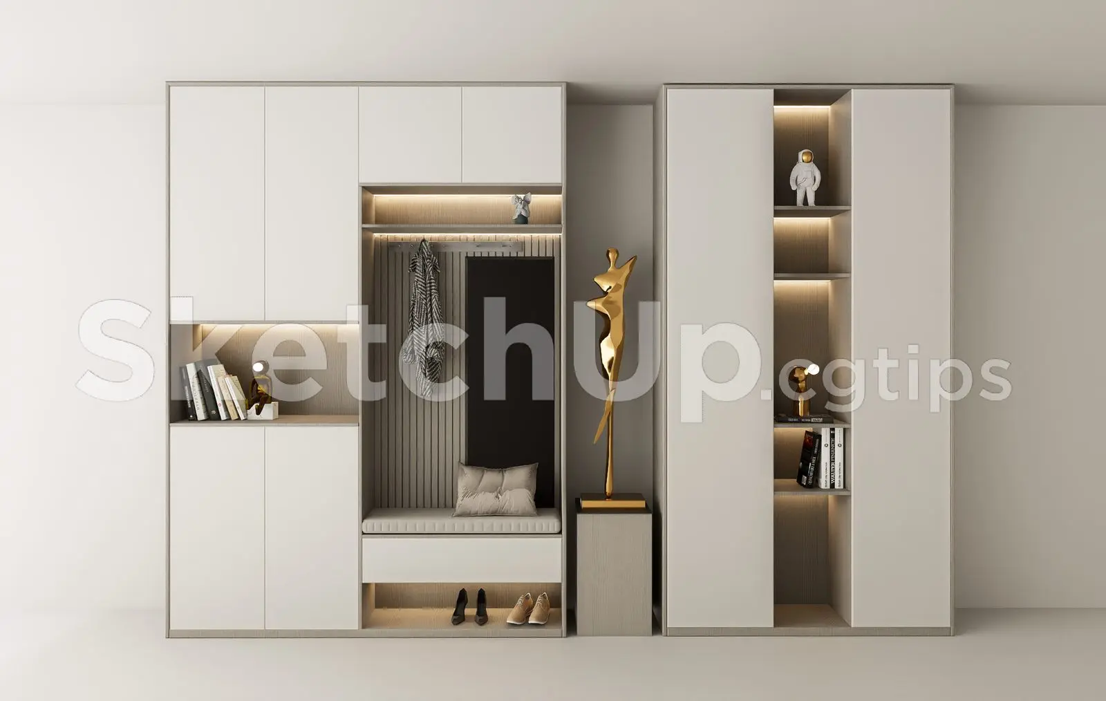 Modern Shoe Cabinet SketchUp 3D Model