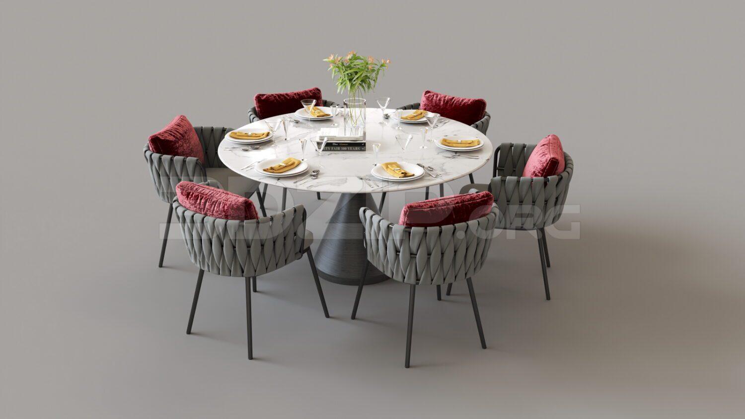 Dining Table And Chair — preview 1 (3dzip)