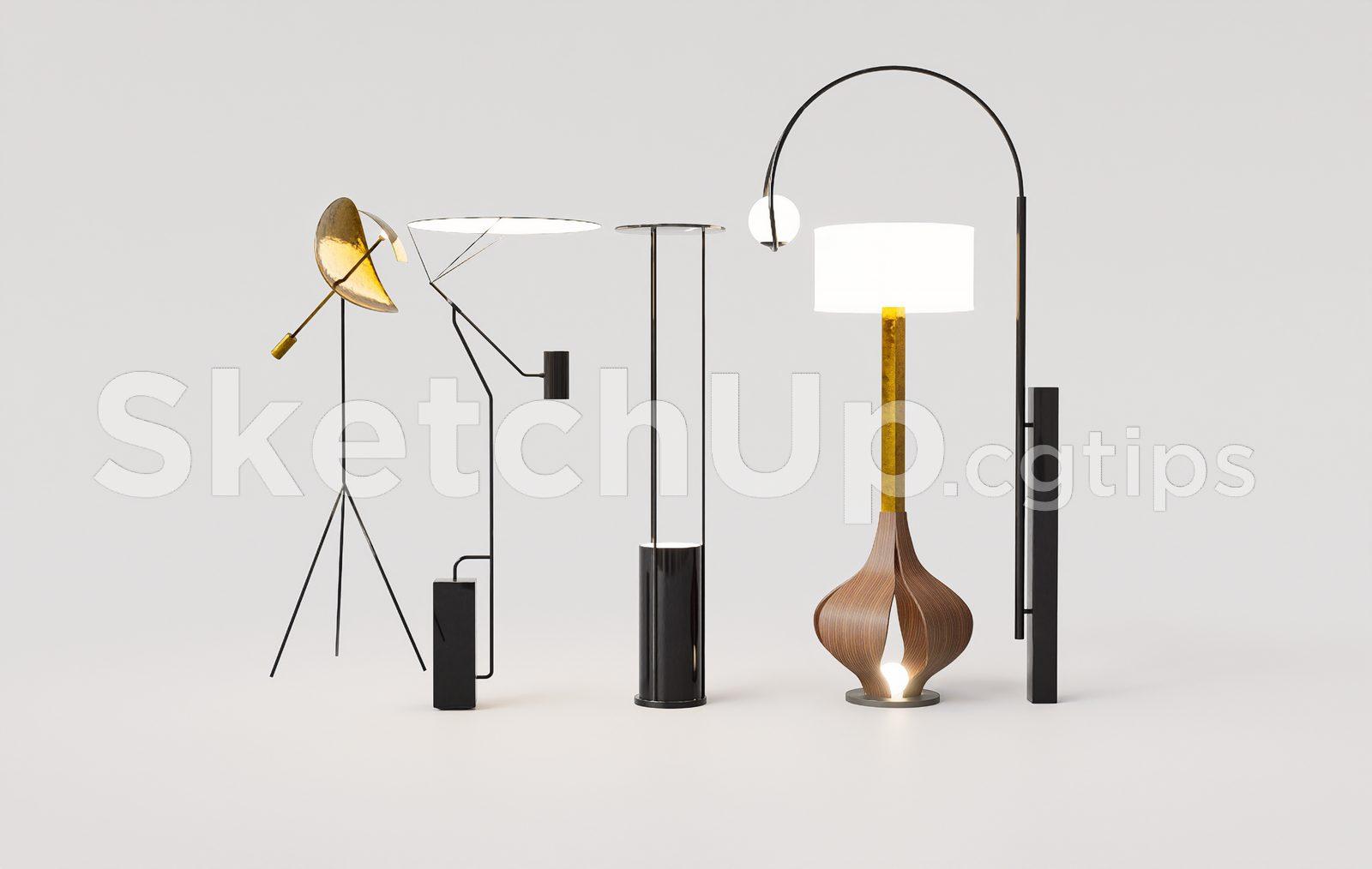 Floor Lamp Model for SketchUp – Interior Design Ready