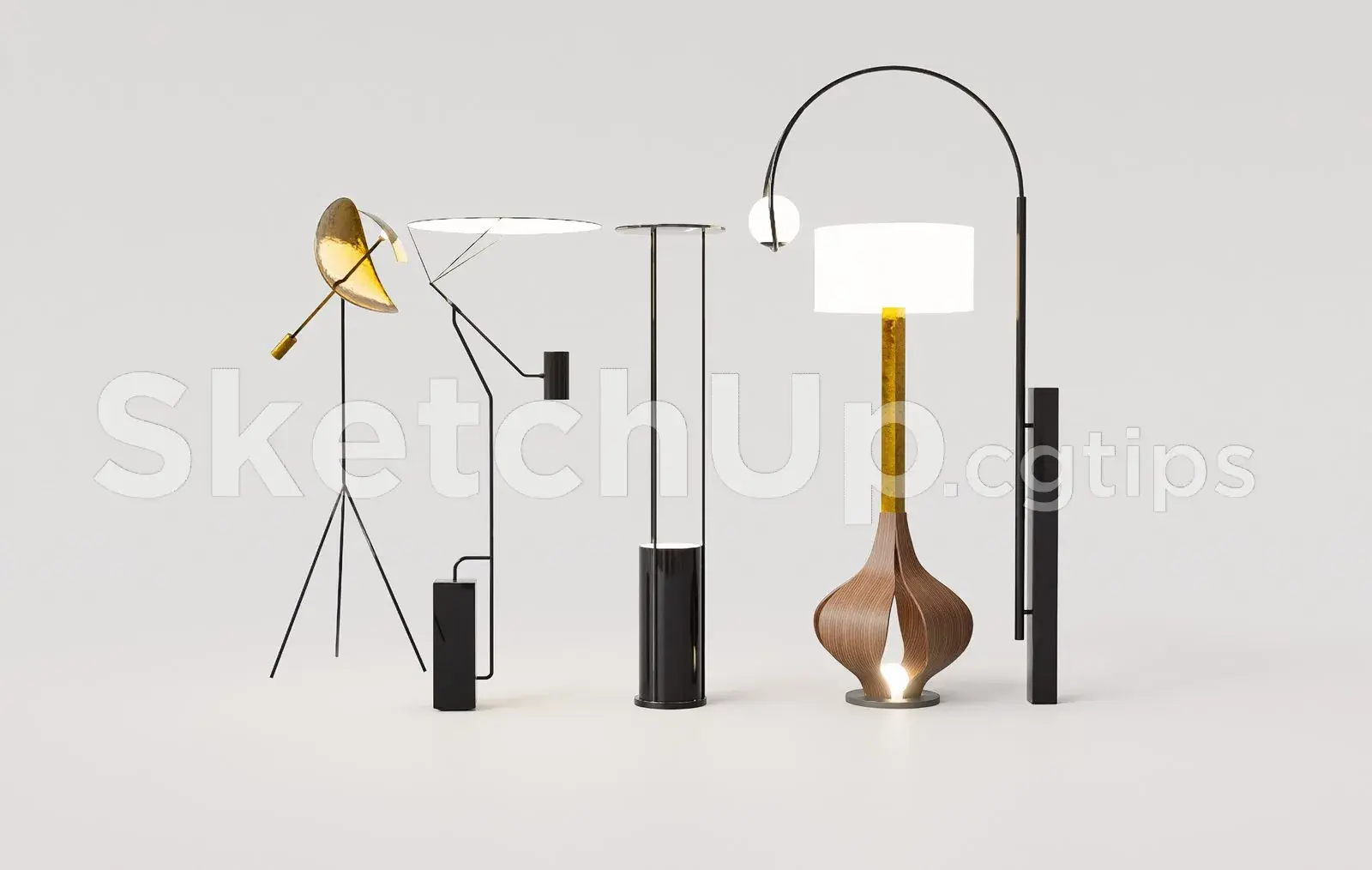Floor Lamp Model for SketchUp – Interior Design Ready