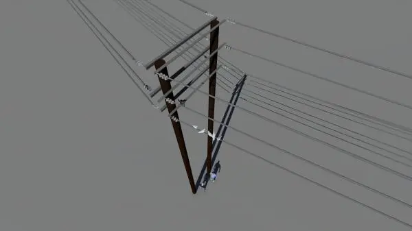 Parametric Electrical Double Timber Pole