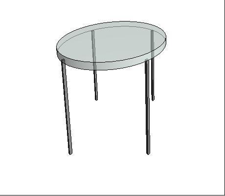 4ft Glass table