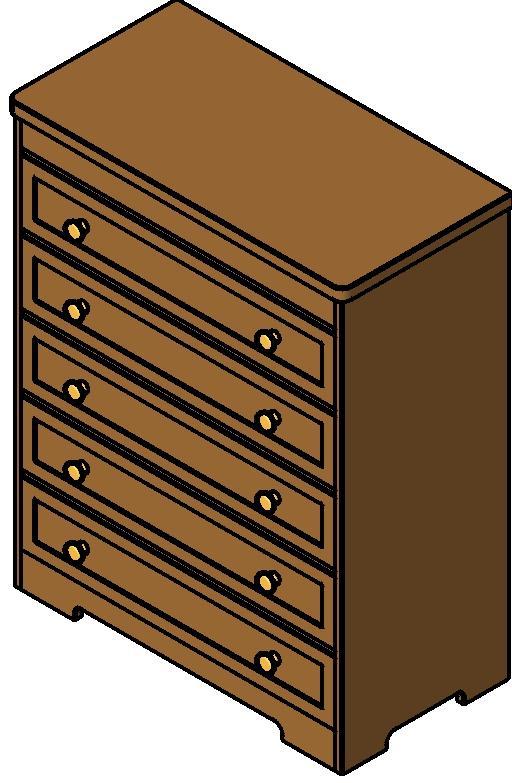 Simple 5 Drawer Chest