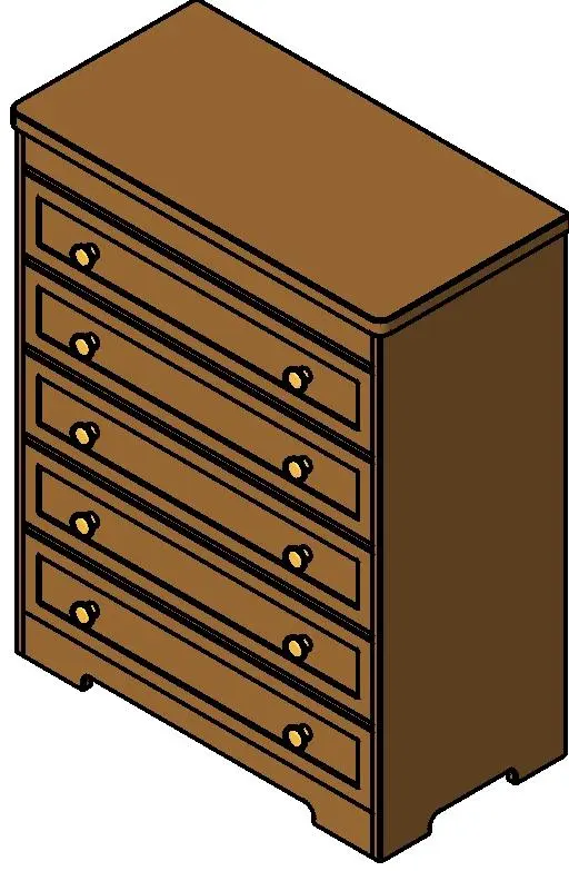 Simple 5 Drawer Chest