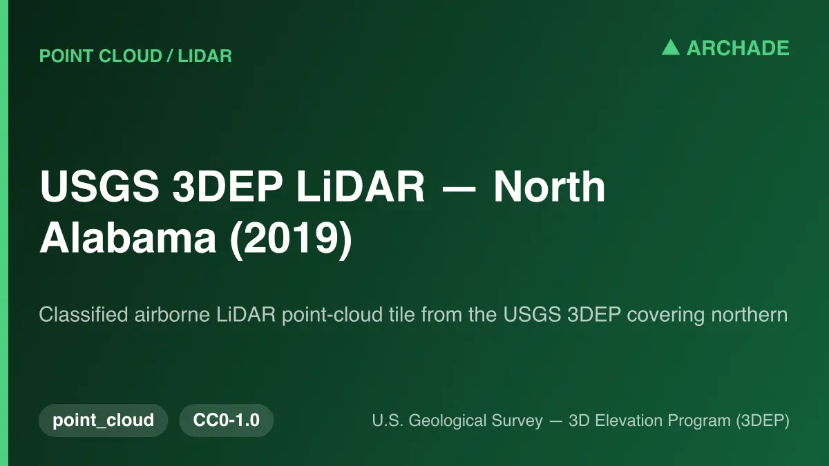 USGS 3DEP LiDAR — North Alabama (2019)