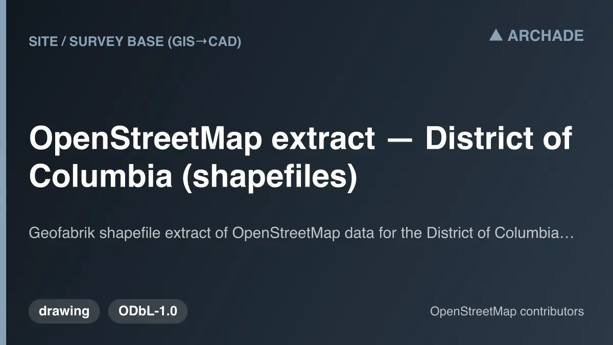 OpenStreetMap extract — District of Columbia (shapefiles)