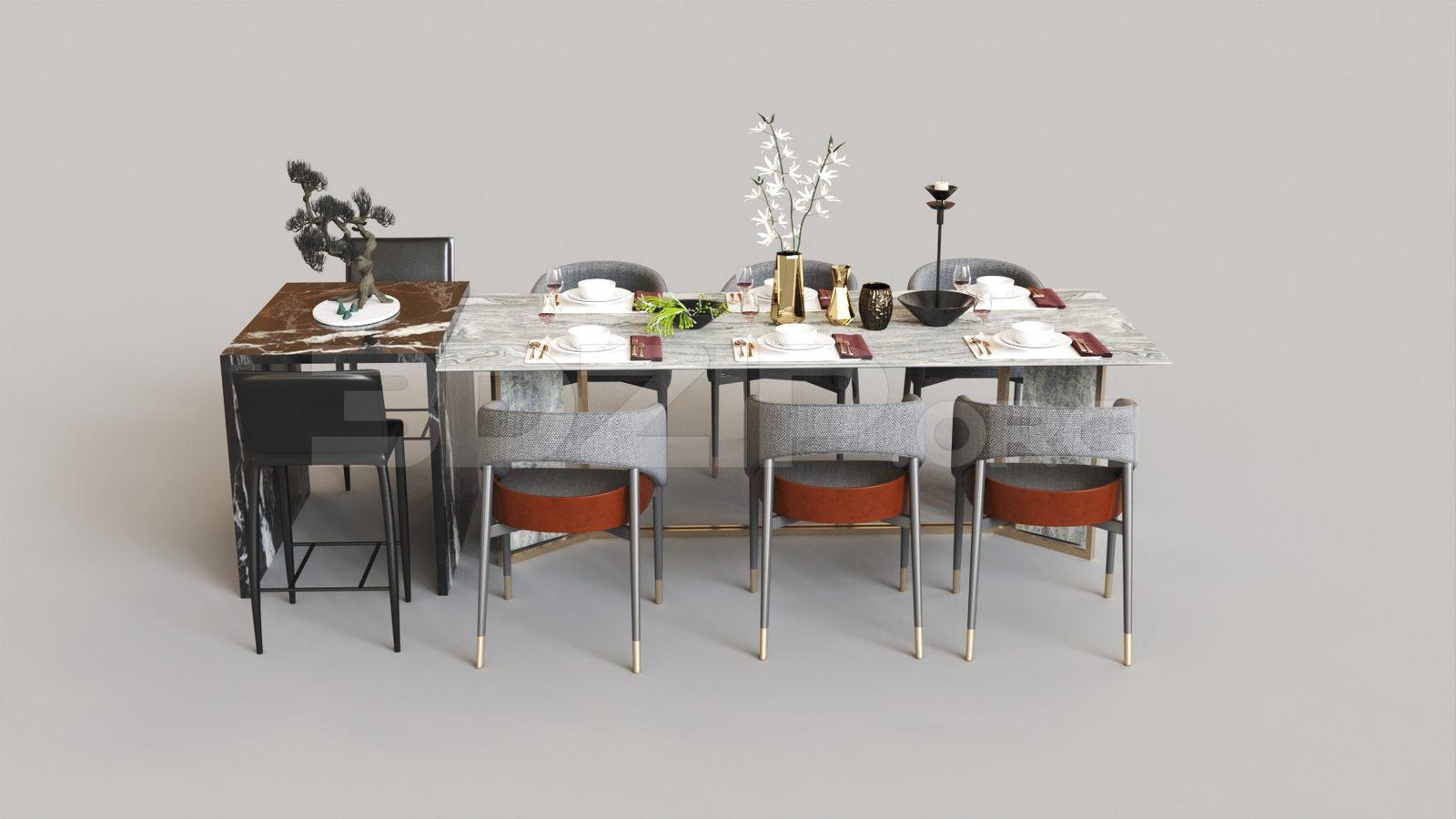 Dining Table And Chair — preview 1 (3dzip)