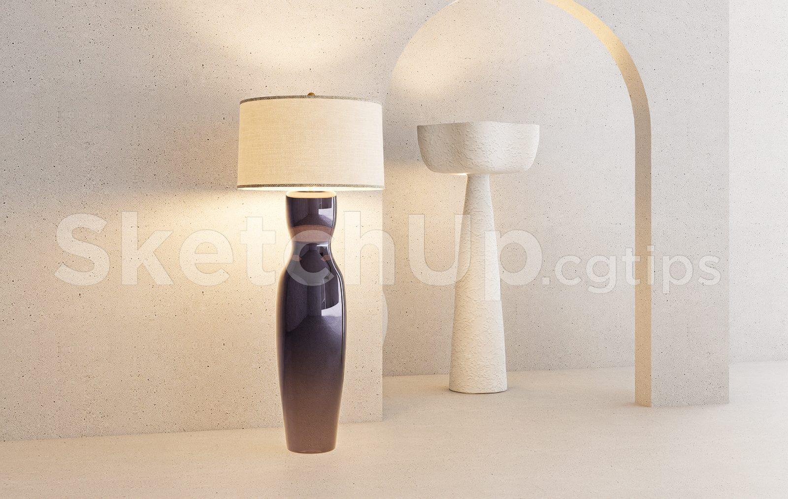 Floor Lamp Model for SketchUp – Interior Design Ready